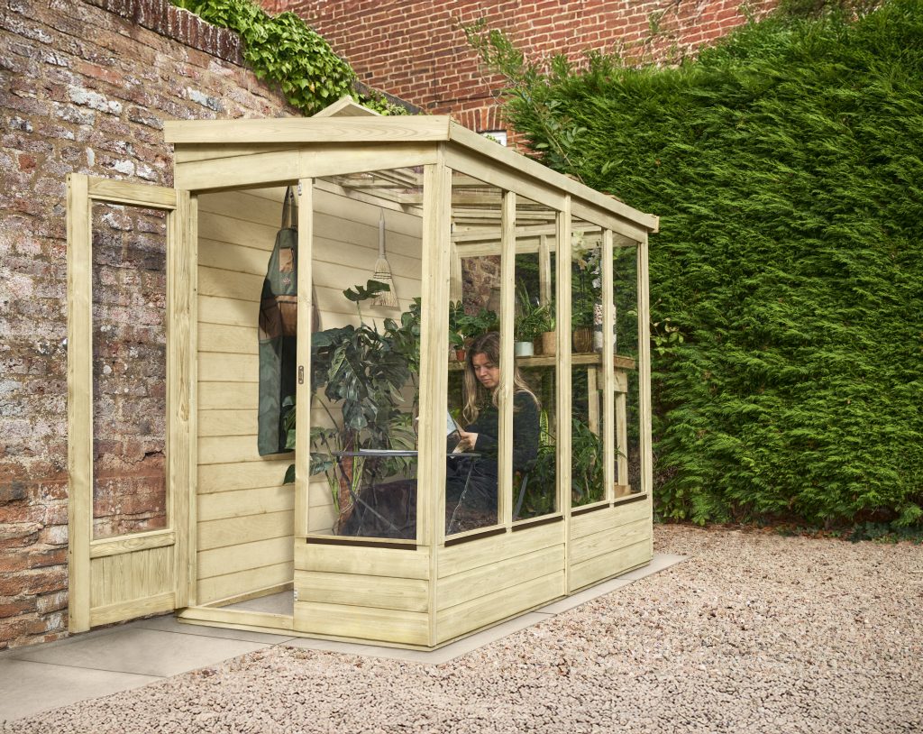 Forest Garden Lean To Greenhouse 4 X 8 Solid Back