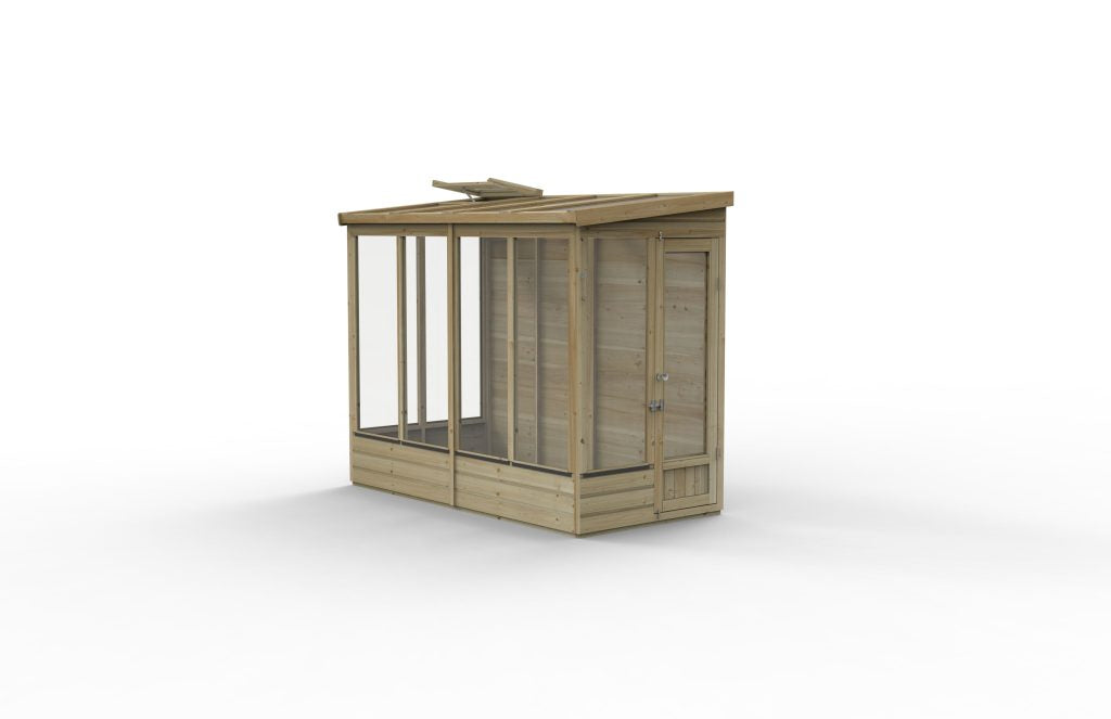 Forest Garden Lean To Greenhouse 4 X 8 Solid Back