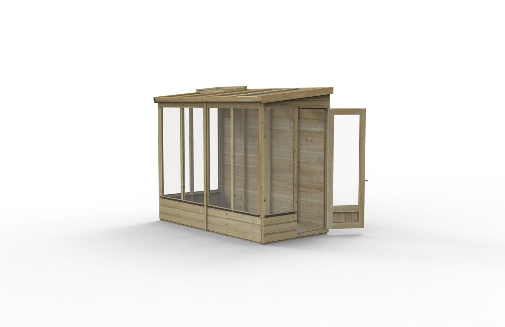 Forest Garden Lean To Greenhouse 4 X 8 Solid Back