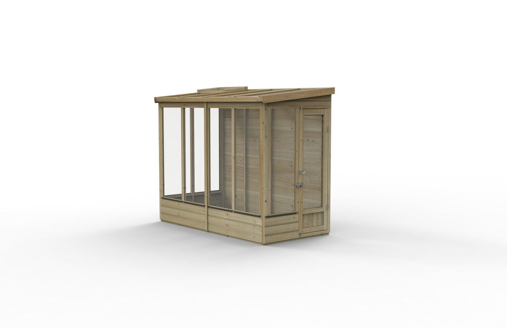 Forest Garden Lean To Greenhouse 4 X 8 Solid Back