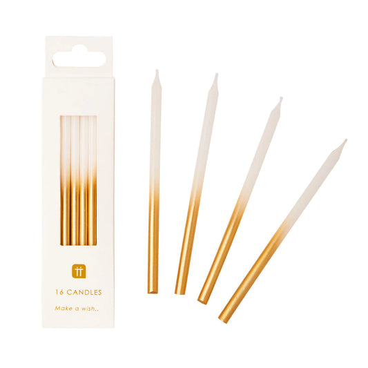 Talking Tables Luxe Gold Ombre Candles 10cm 16-Pack