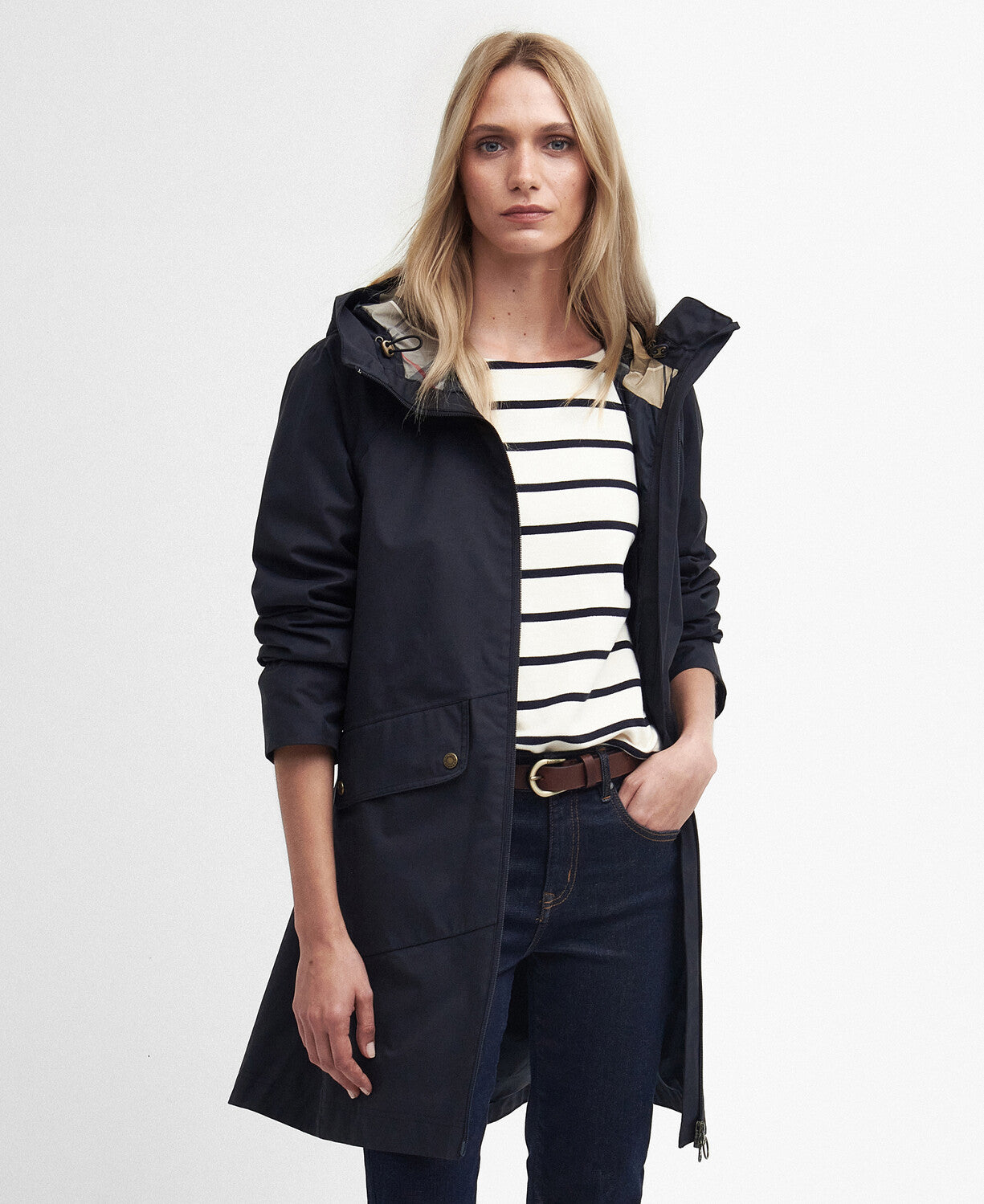 Barbour Heron Waterproof Jacket in Navy