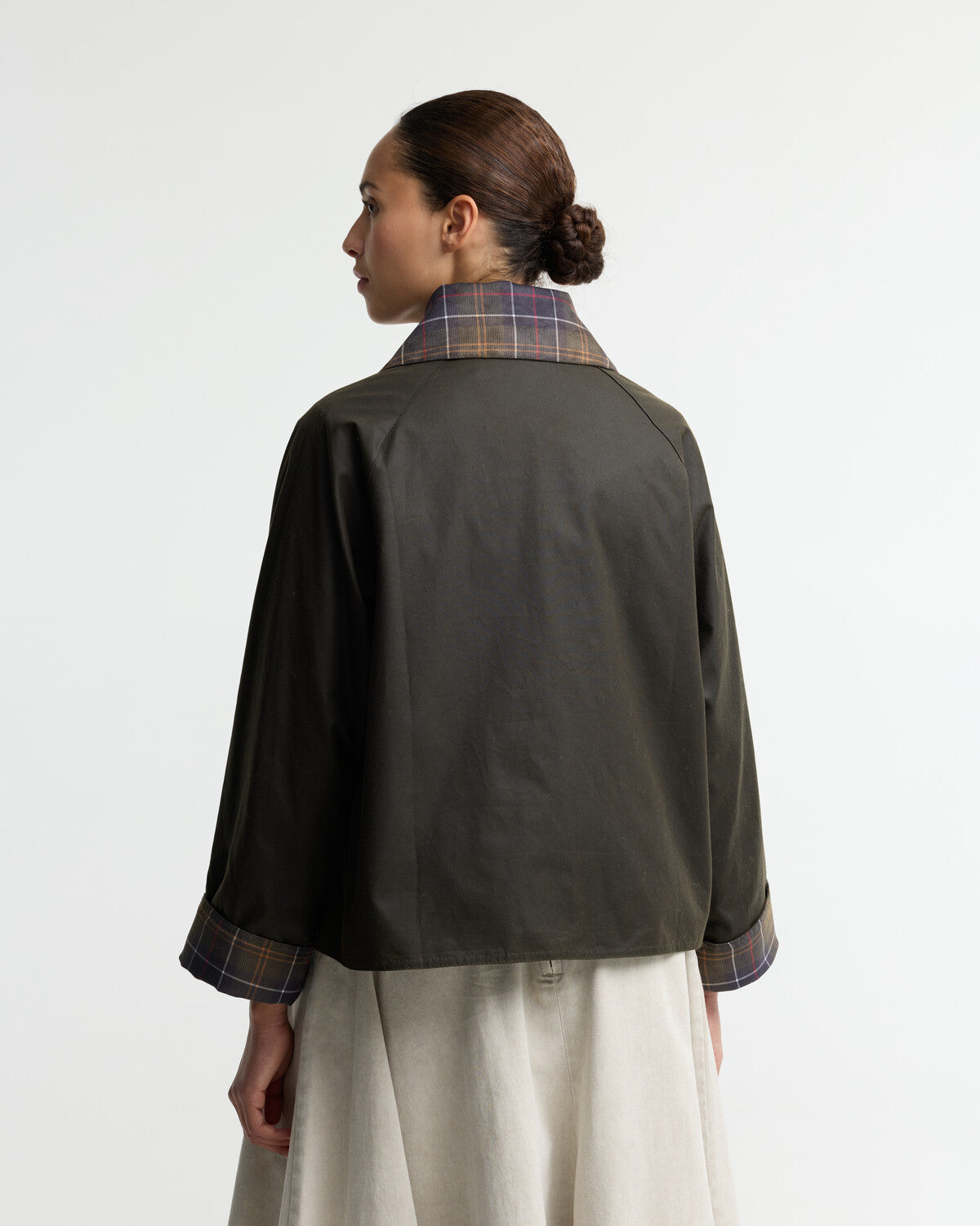 Barbour Icons Tartan Collar Spey Women's Waxed Jacket