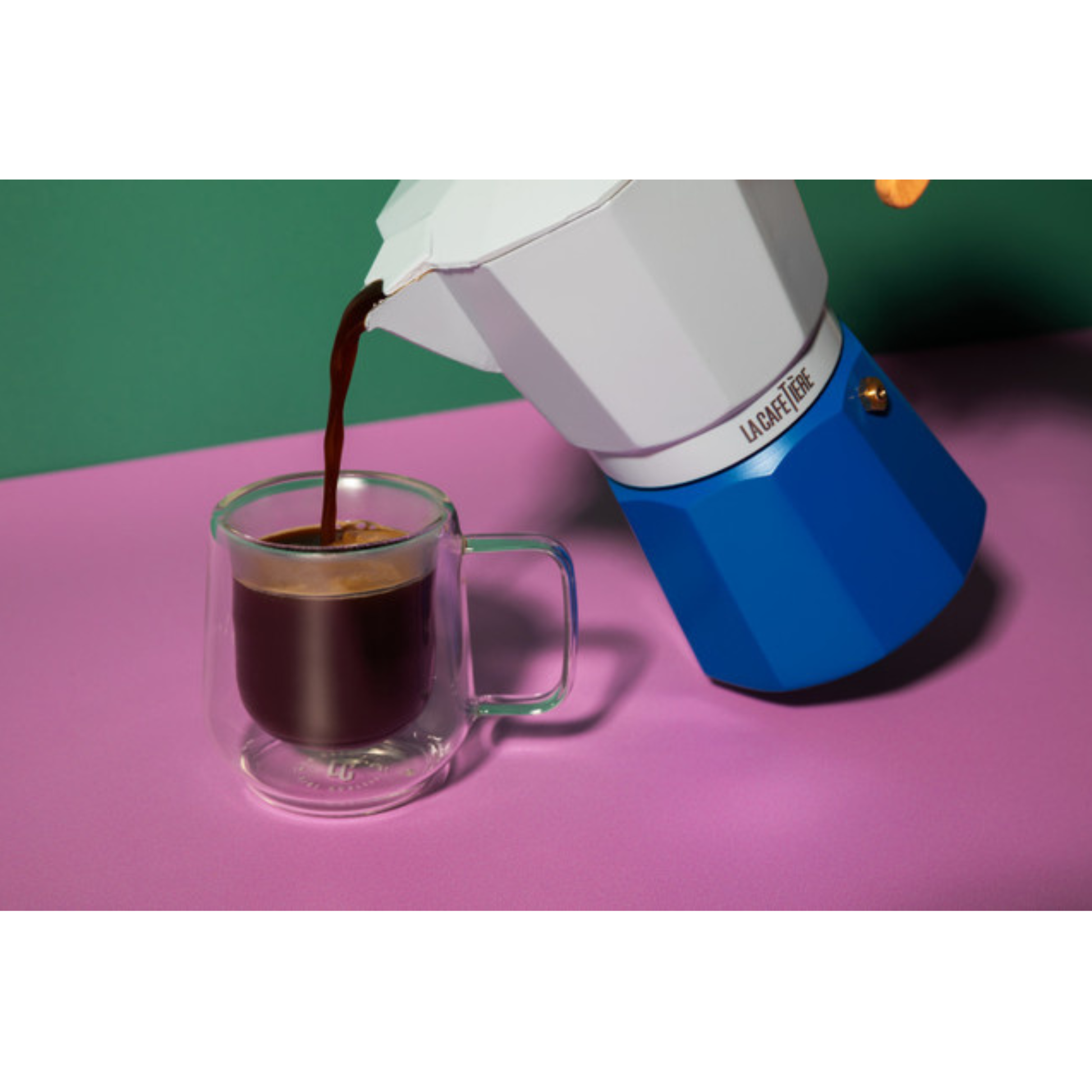La Cafetiere Venice Sky Blue Aluminium 3 Cup Espresso Maker
