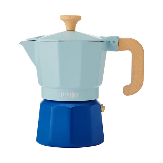 La Cafetiere Venice Sky Blue Aluminium 3 Cup Espresso Maker