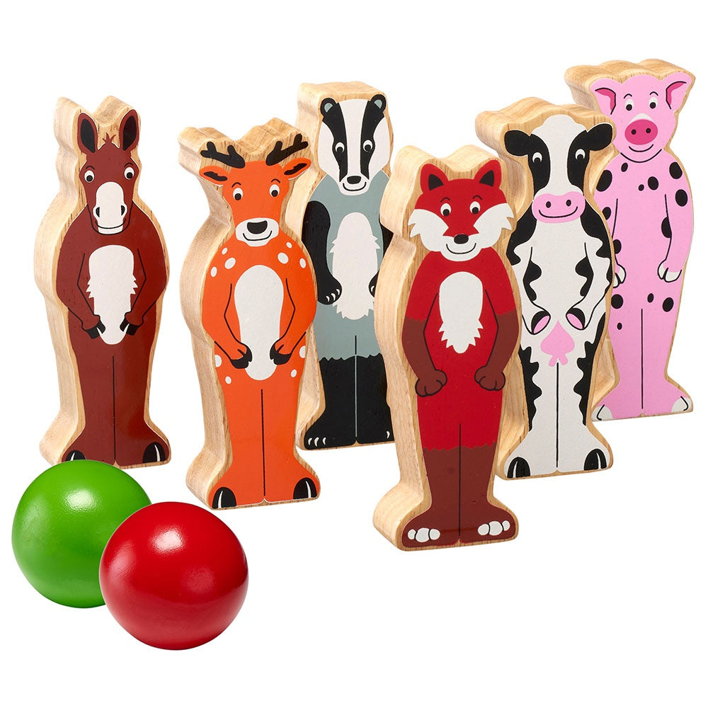 Lanka Kade Wooden countryside animal skittle playset