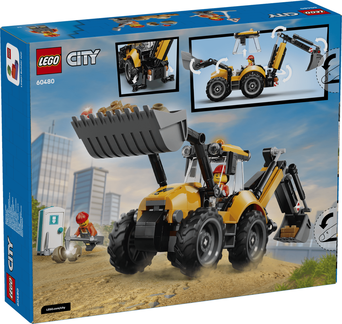 Lego City Yellow Backhoe Loader 60480