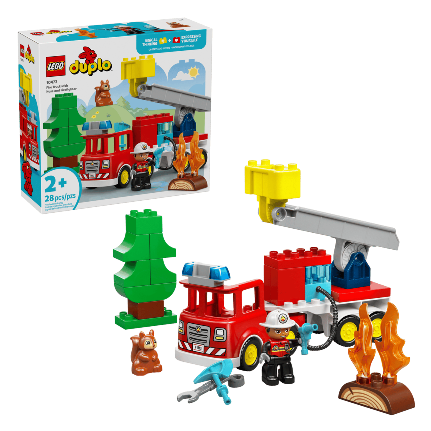 Lego Duplo Fire Truck with Hose and Firefighter 10473