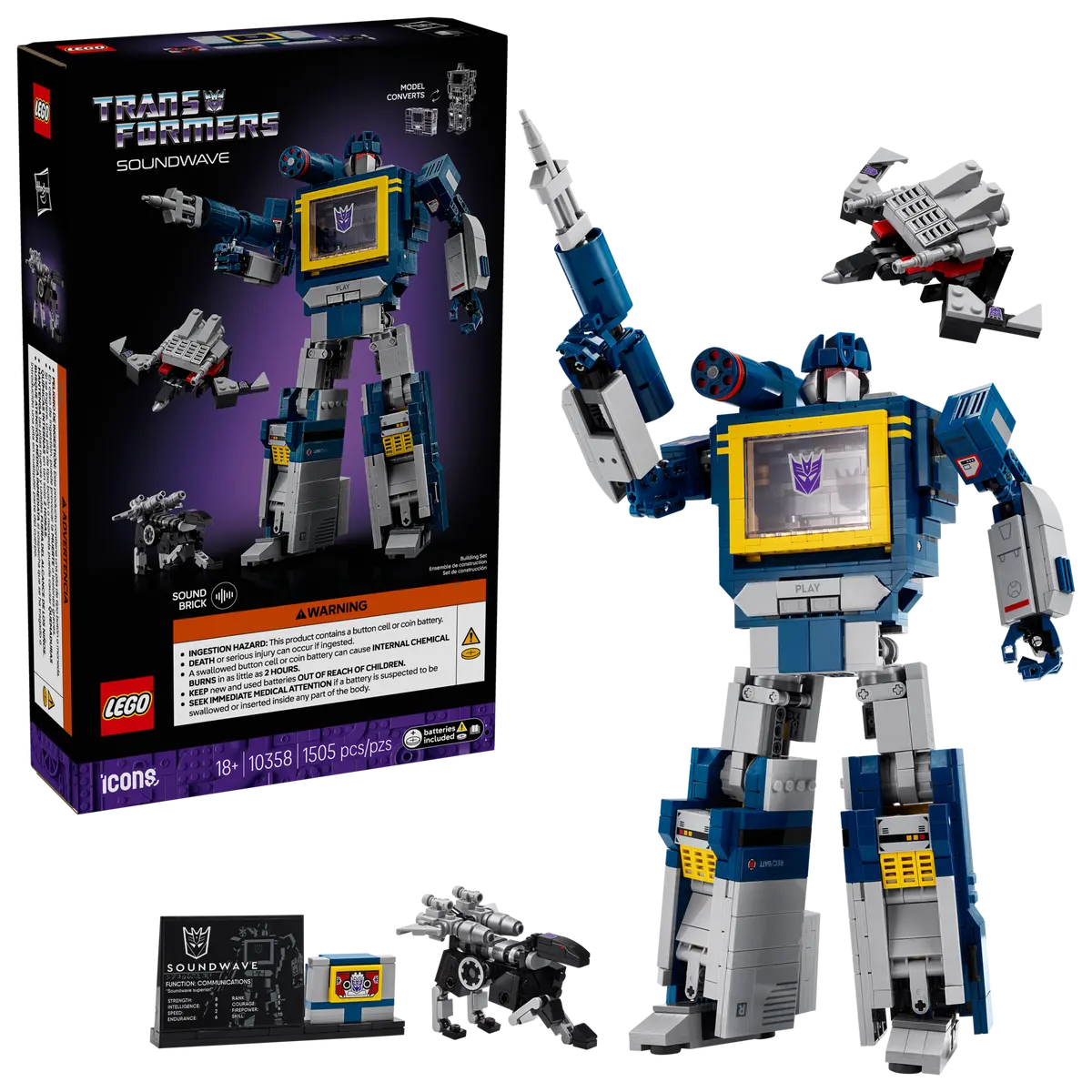 Lego Icons Transformers Soundwave 10358