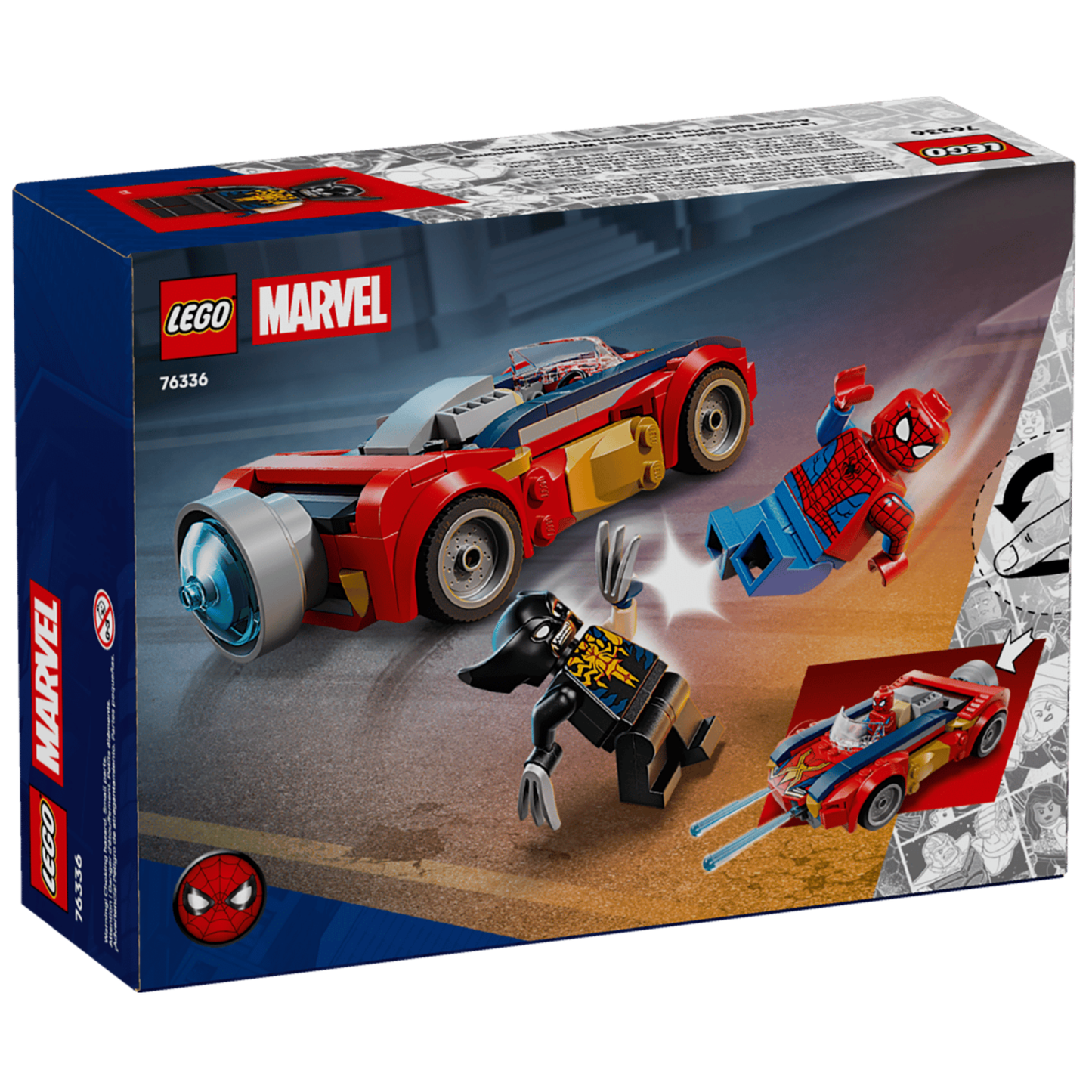 Lego Marvel Spider-Man Car vs. Venomized Wolverine 76336