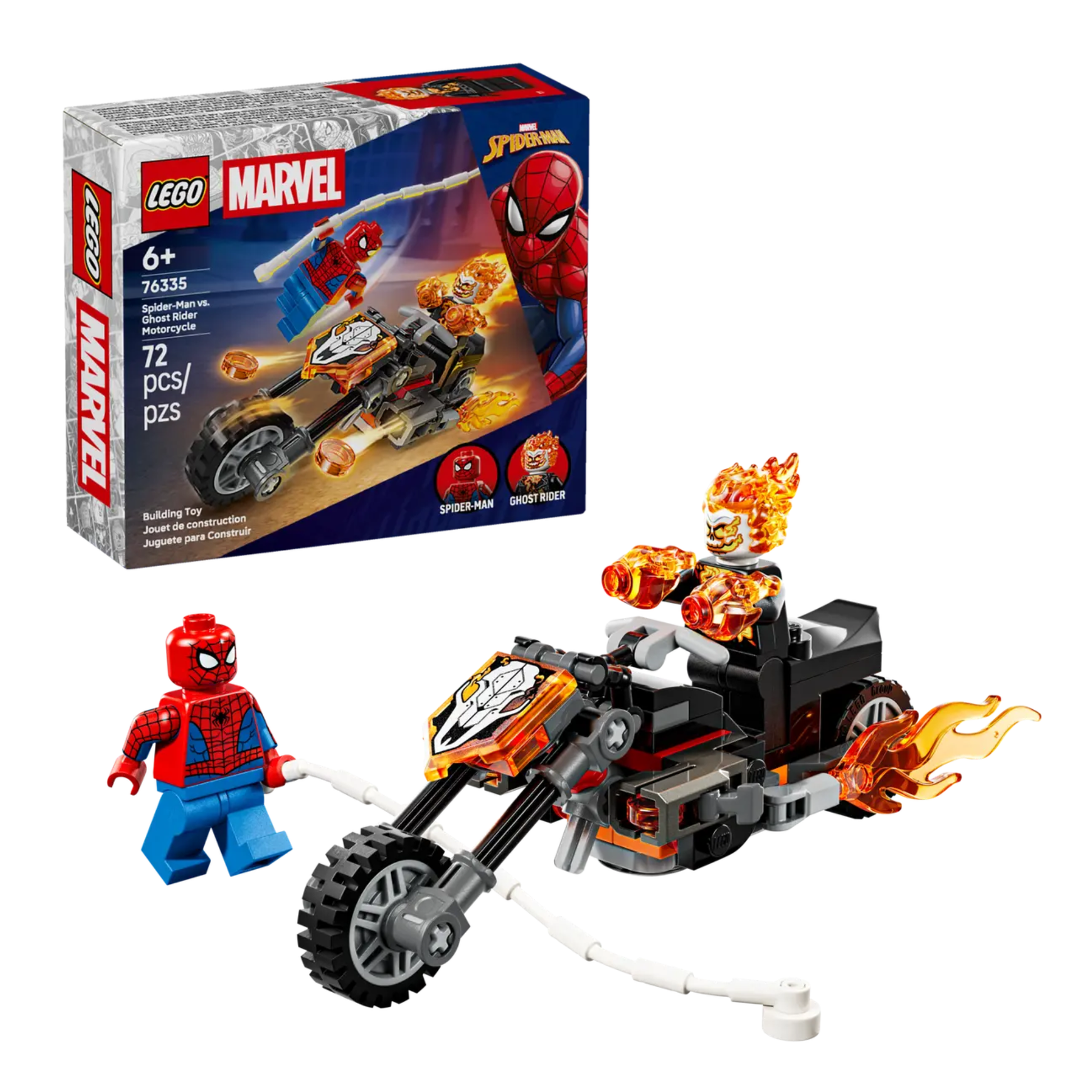 Lego Marvel Spider-Man vs. Ghost Rider Motorcycle 76335