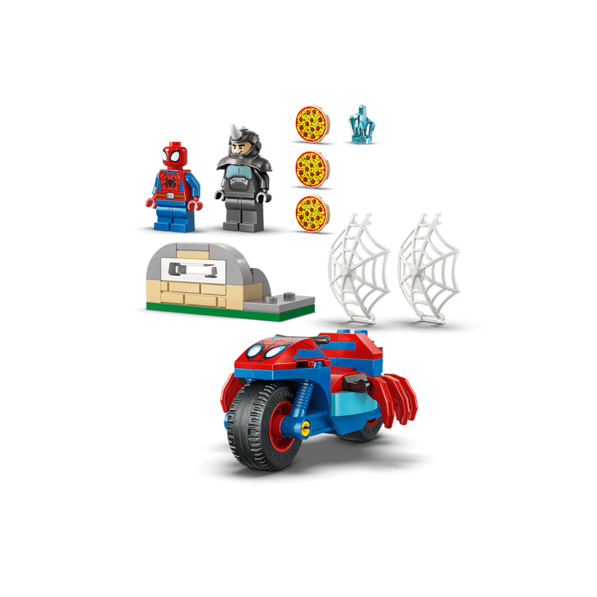 Lego Marvel Spidey on his Motorcycle vs. Rhino 11206