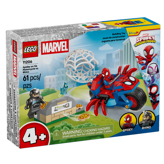 Lego Marvel Spidey on his Motorcycle vs. Rhino 11206