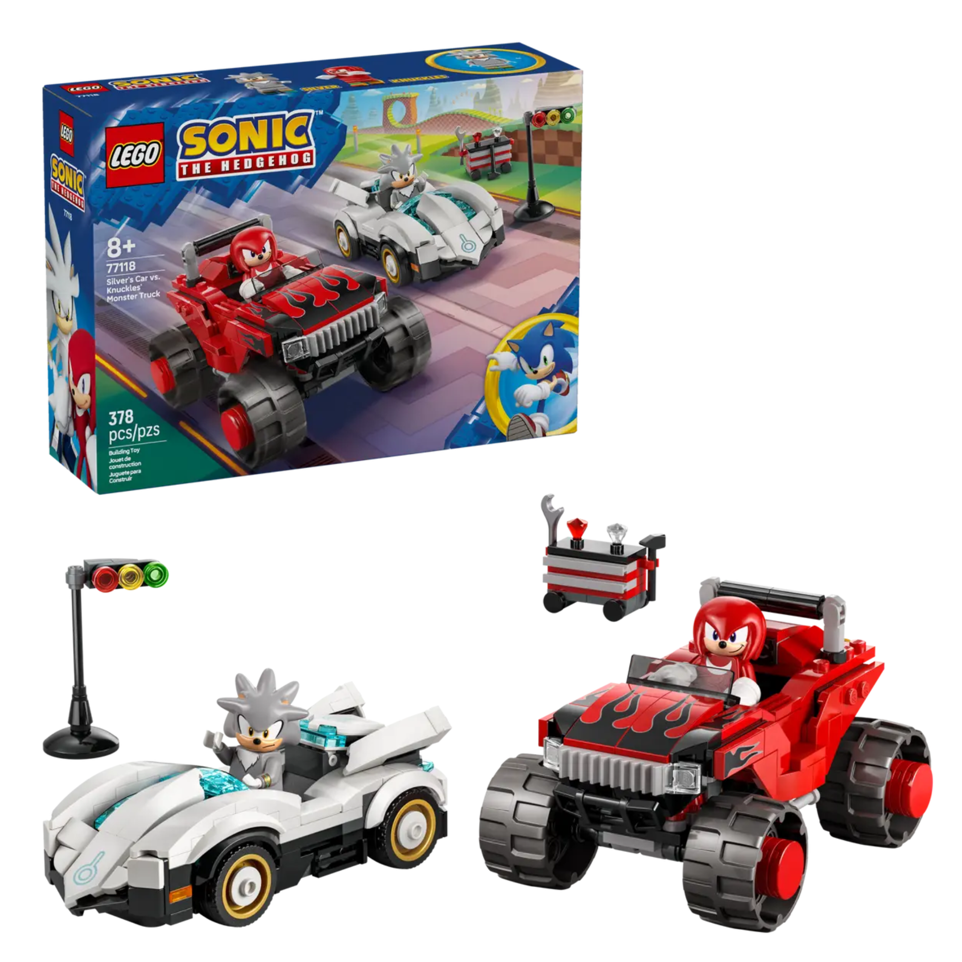 Lego Sonic the Hedgehog Silver's Car vs. Knuckles' Monster Truck 77118