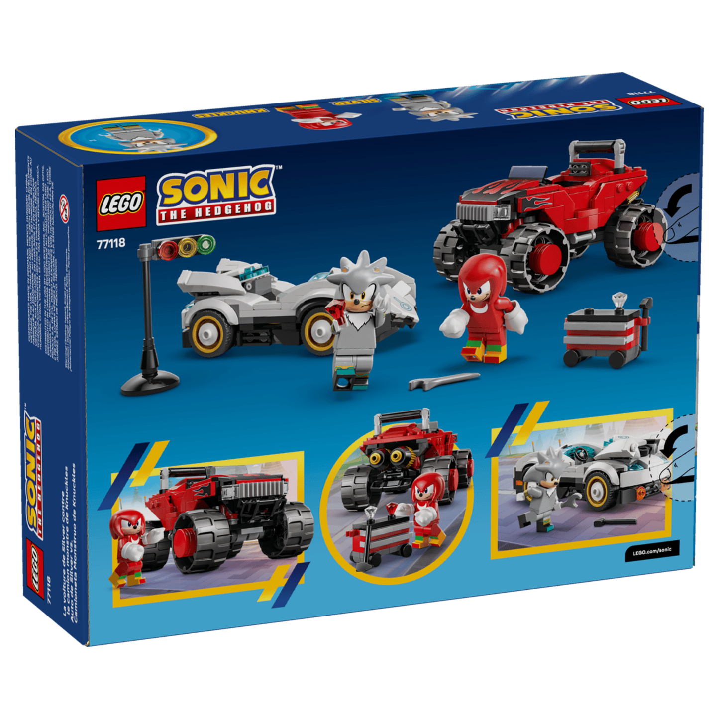 Lego Sonic the Hedgehog Silver's Car vs. Knuckles' Monster Truck 77118