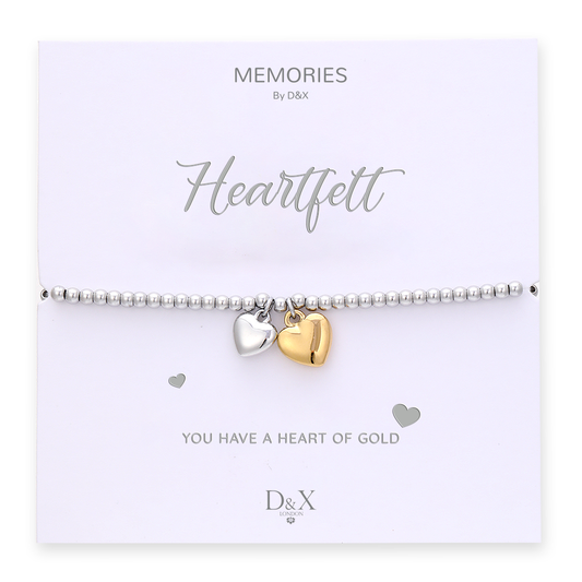 D&X Occasions Heartfelt Gold and Silver Bracelet