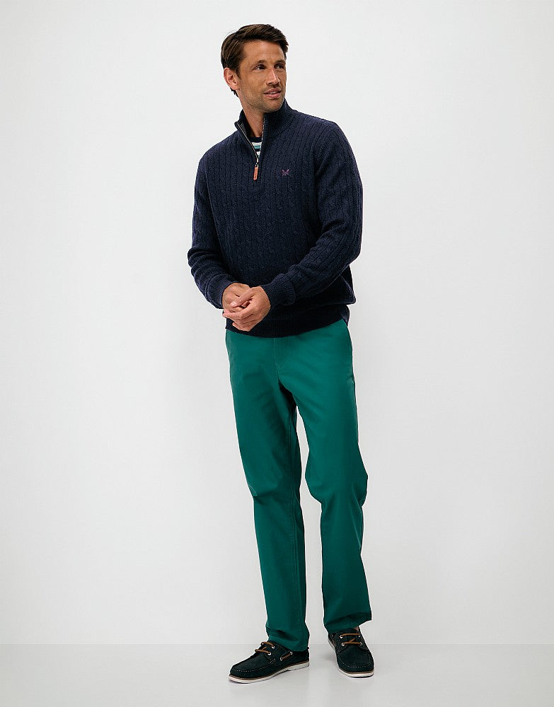 Crew Clothing Men's Lambswool Cable Knit Half Zip Jumper