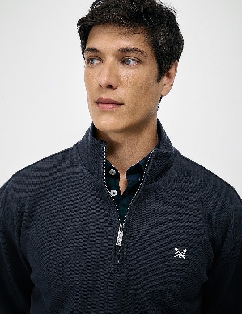 Crew Clothing Pique Half-Zip Sweatshirt