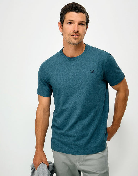 Crew Clothing Mens Crew Neck Classic T-Shirt in pure cotton with chest crossed oars embroidery