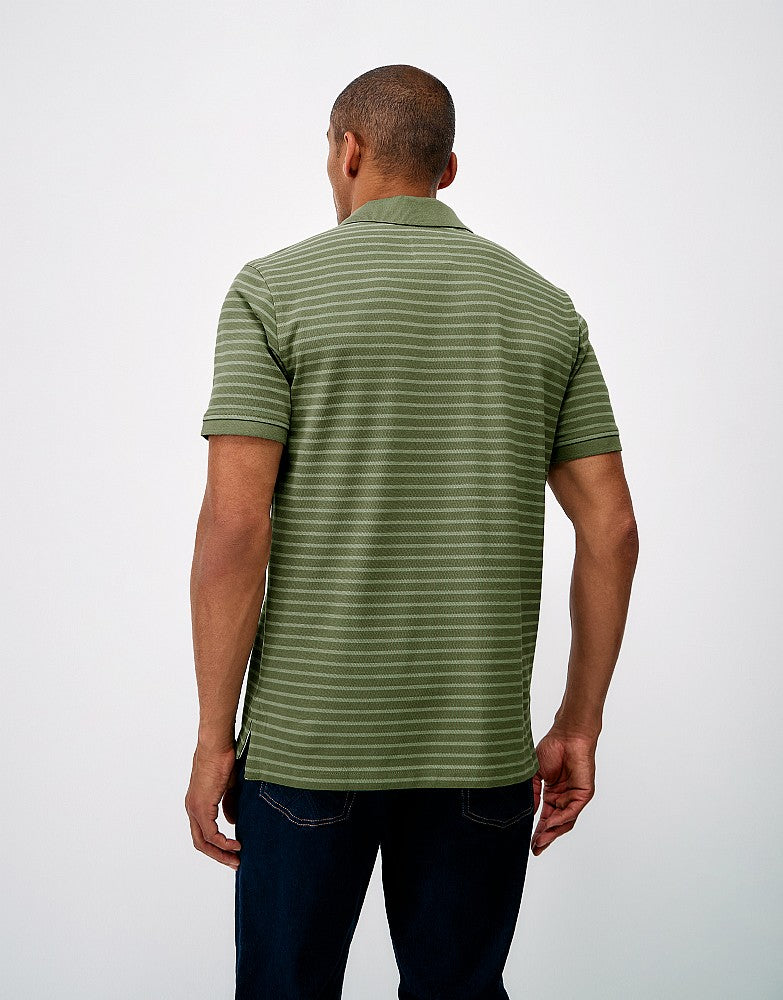 Crew Clothing Thin Birdseye Stripe Pique Polo Shirt
