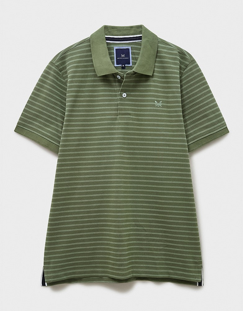 Crew Clothing Thin Birdseye Stripe Pique Polo Shirt