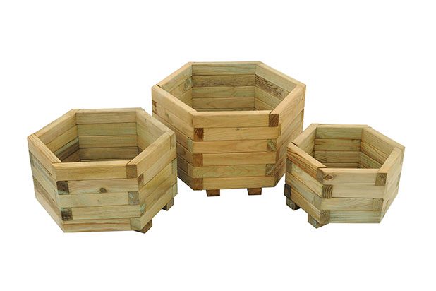 Forest Garden York Hexagonal Planter - Set Of 3