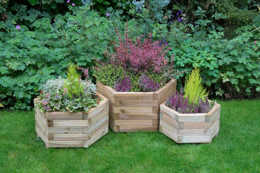 Forest Garden York Hexagonal Planter - Set Of 3