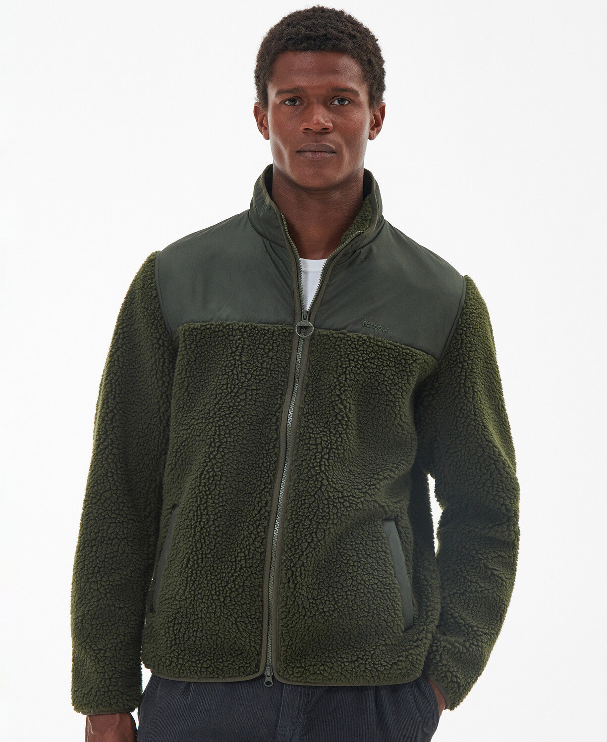 Barbour Hobson Fleece Jacket - Olive