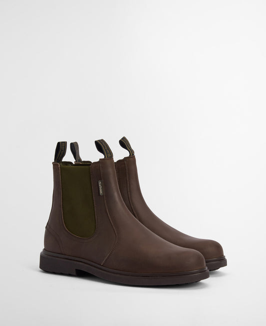 Barbour Hale Chelsea Boots in Dark Brown