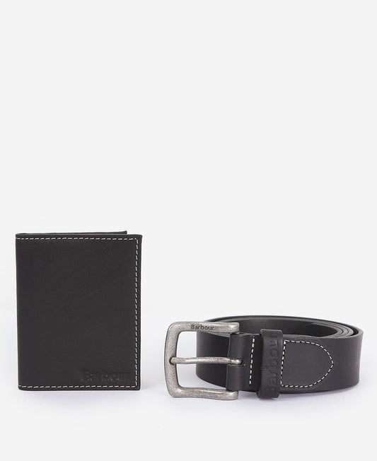 Barbour Leather Belt & Bifold Gift Set