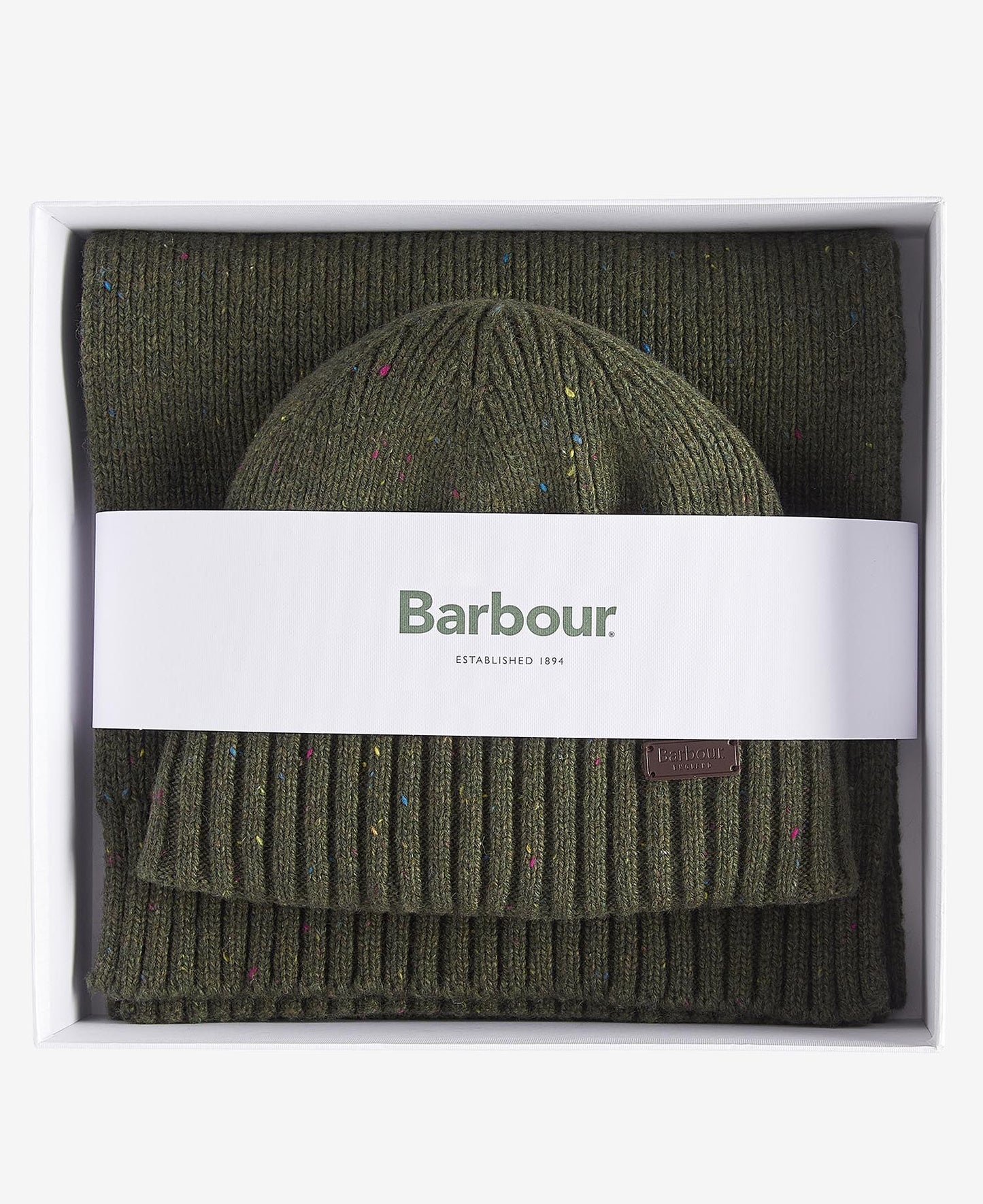 Barbour Carlton Fleck Beanie & Scarf Gift Set