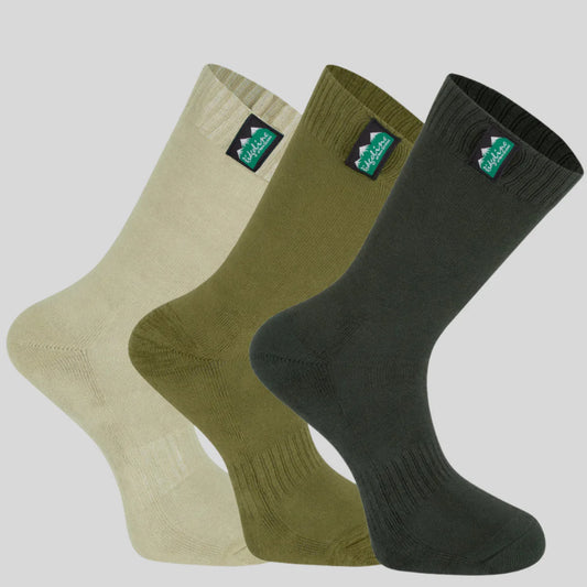 Ridgeline Mid-Length Cotton Work Socks 3-Pack