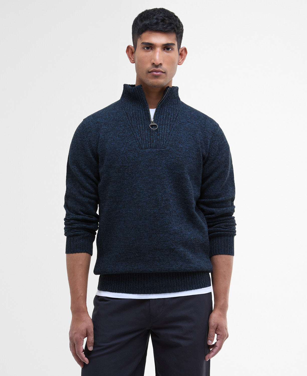 Barbour Essential Lambswool Half Zip Jumper - Navy Mix