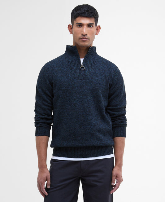 Barbour Essential Lambswool Half Zip Jumper - Navy Mix