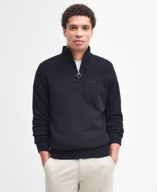 Barbour Essential Lambswool Half Zip Jumper - Navy