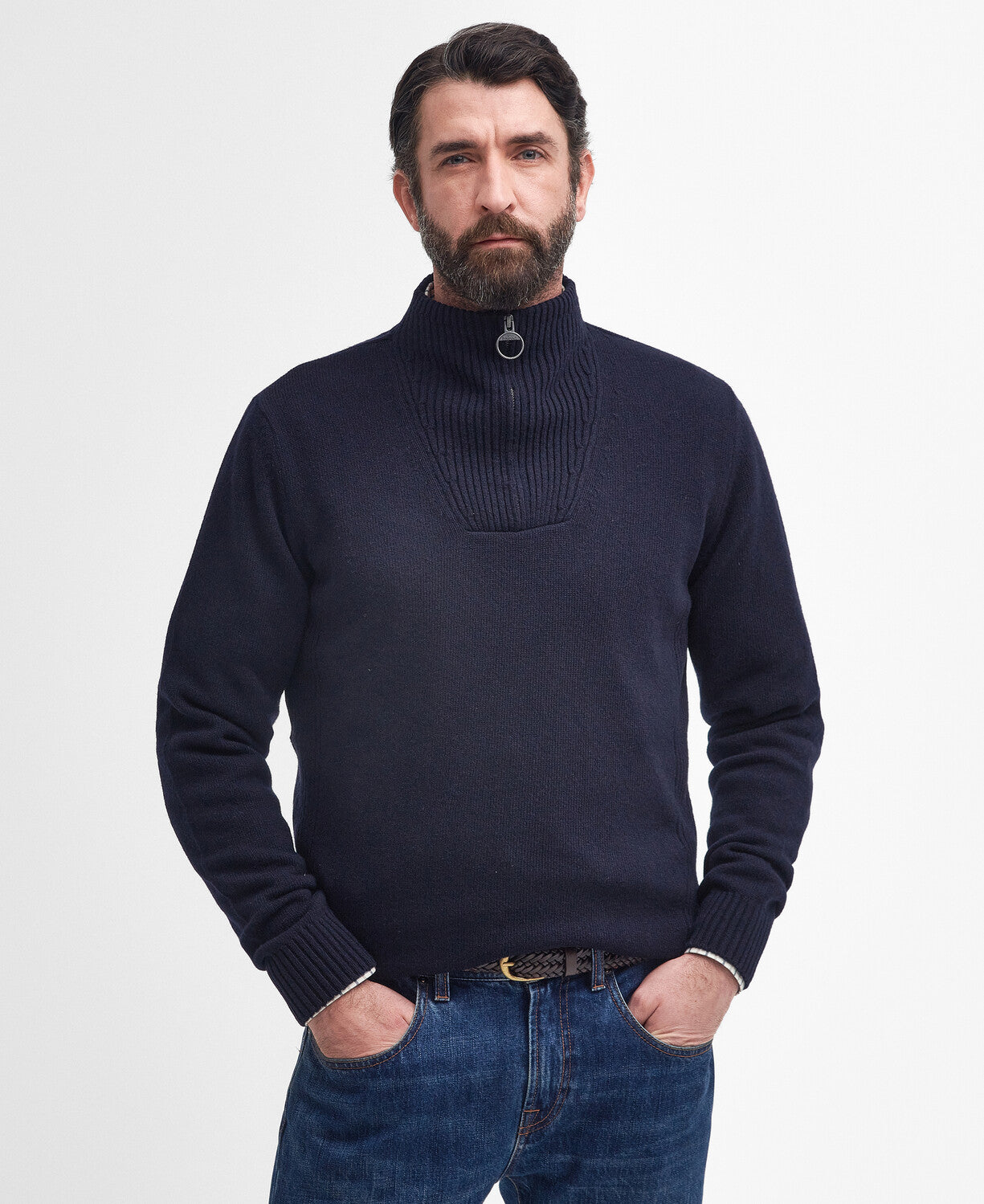 Barbour Nelson Essential Half Zip Jumper - Navy