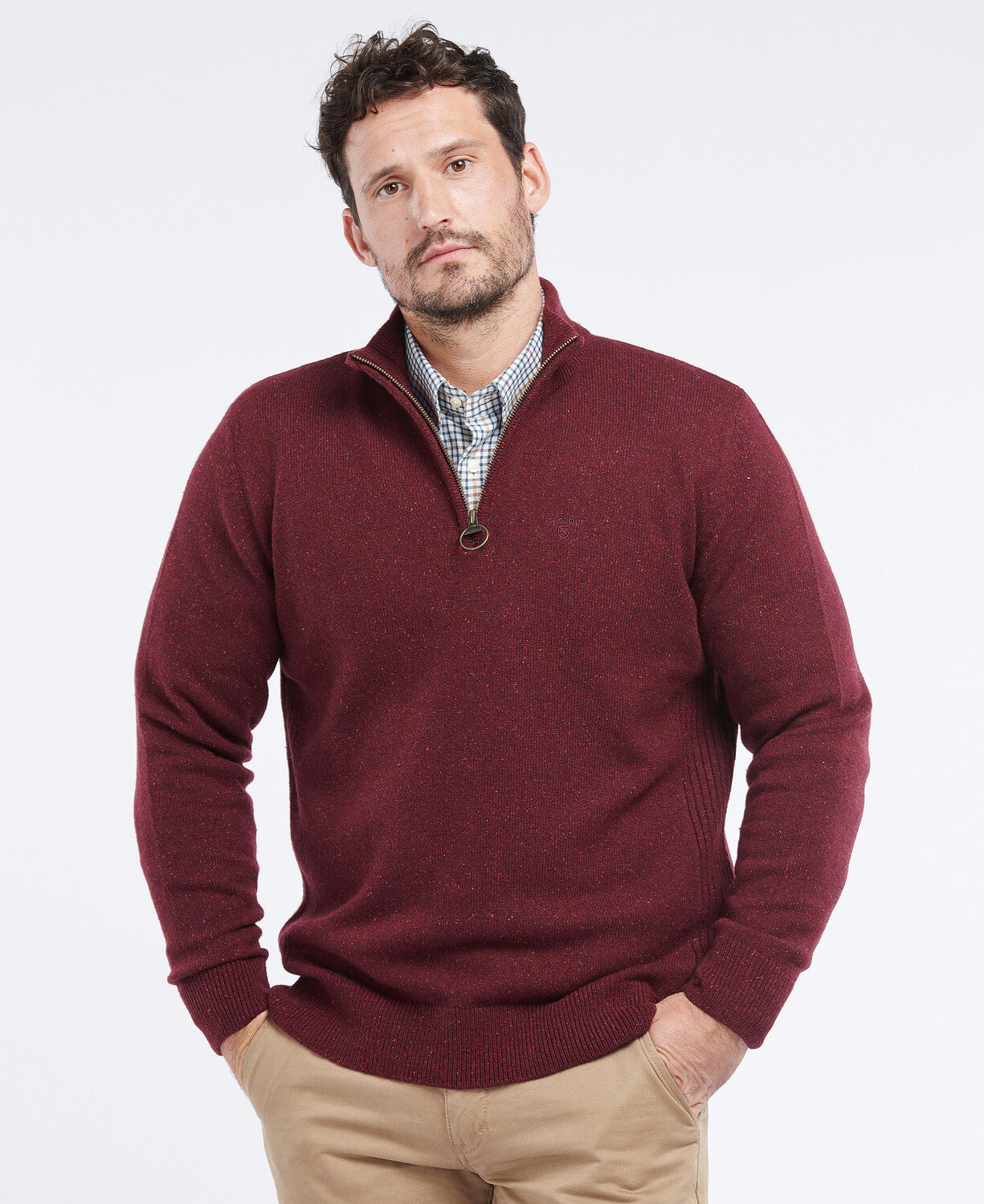 Barbour Tisbury Half-Zip Jumper - Ruby