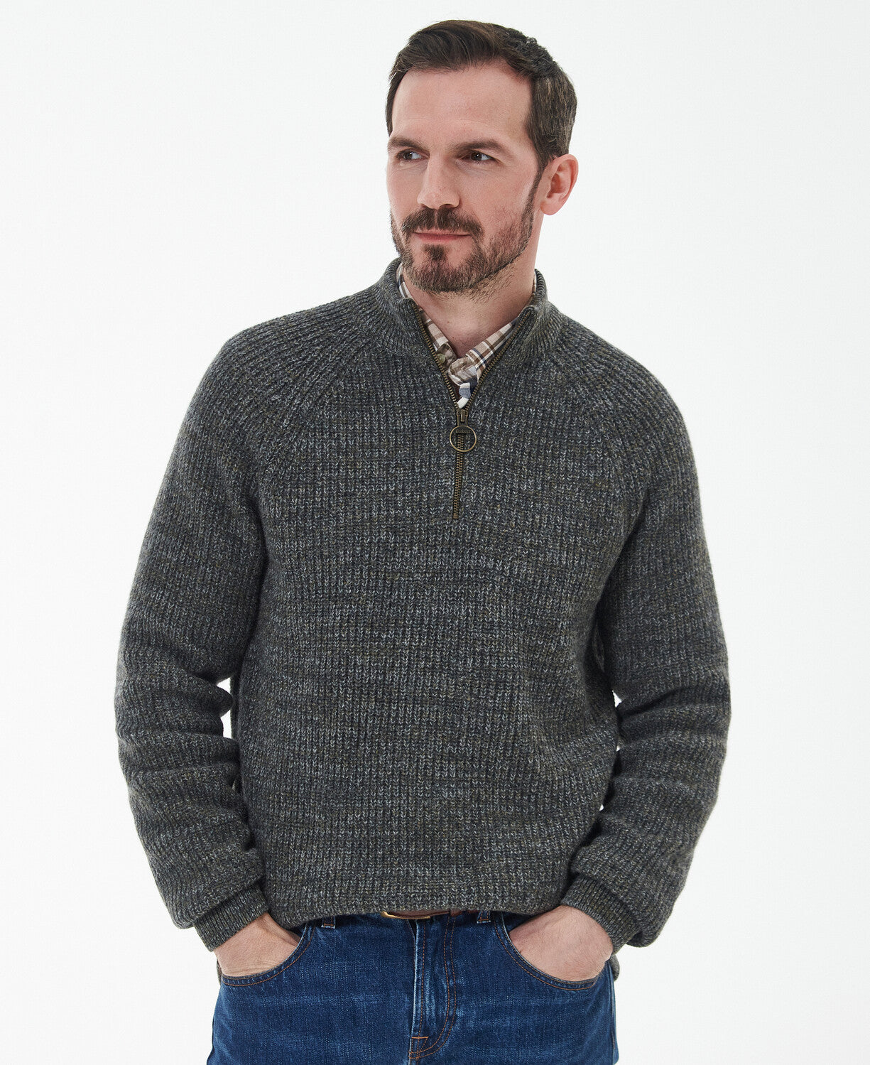 Barbour Horseford Half-Zip Jumper - Olive