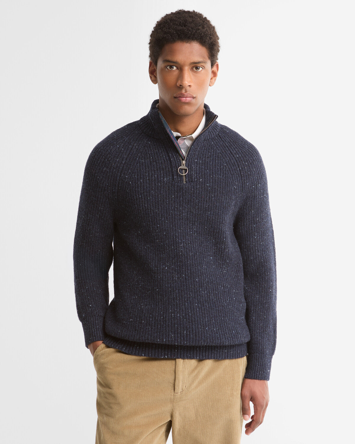 Barbour Essentials Fleck Half Zip Jumper