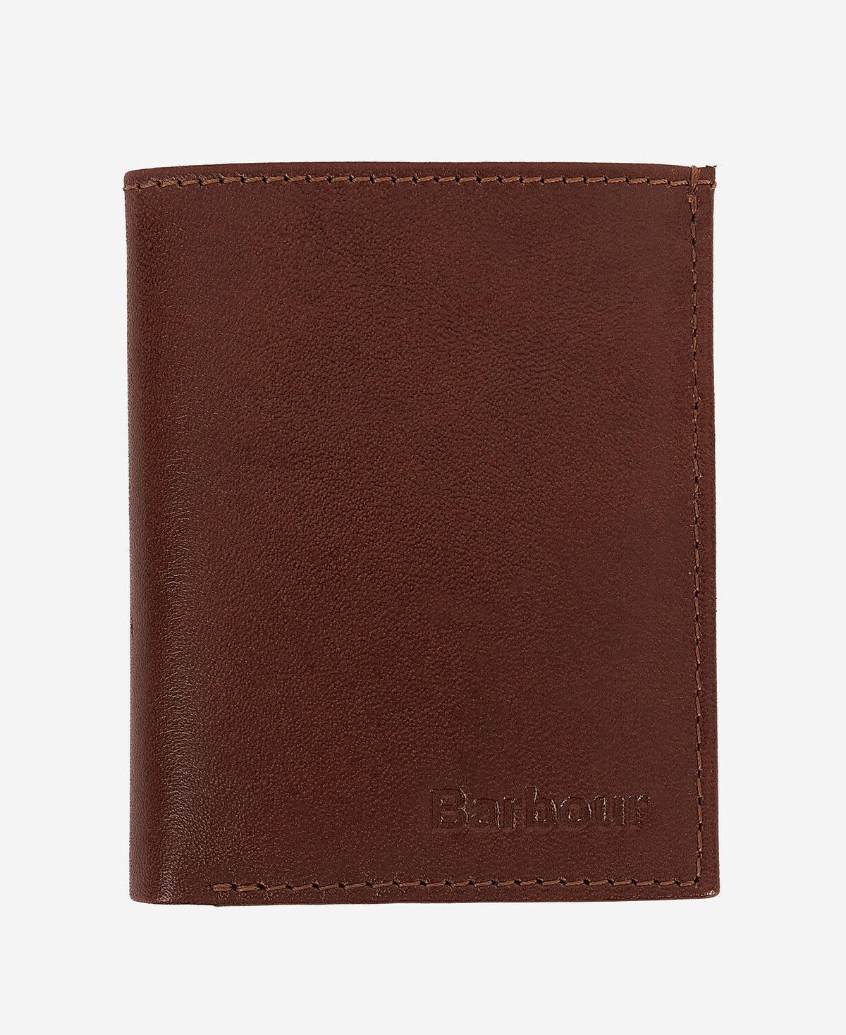 Barbour Colwell small leather billfold wallet in brown leather with embossed logo