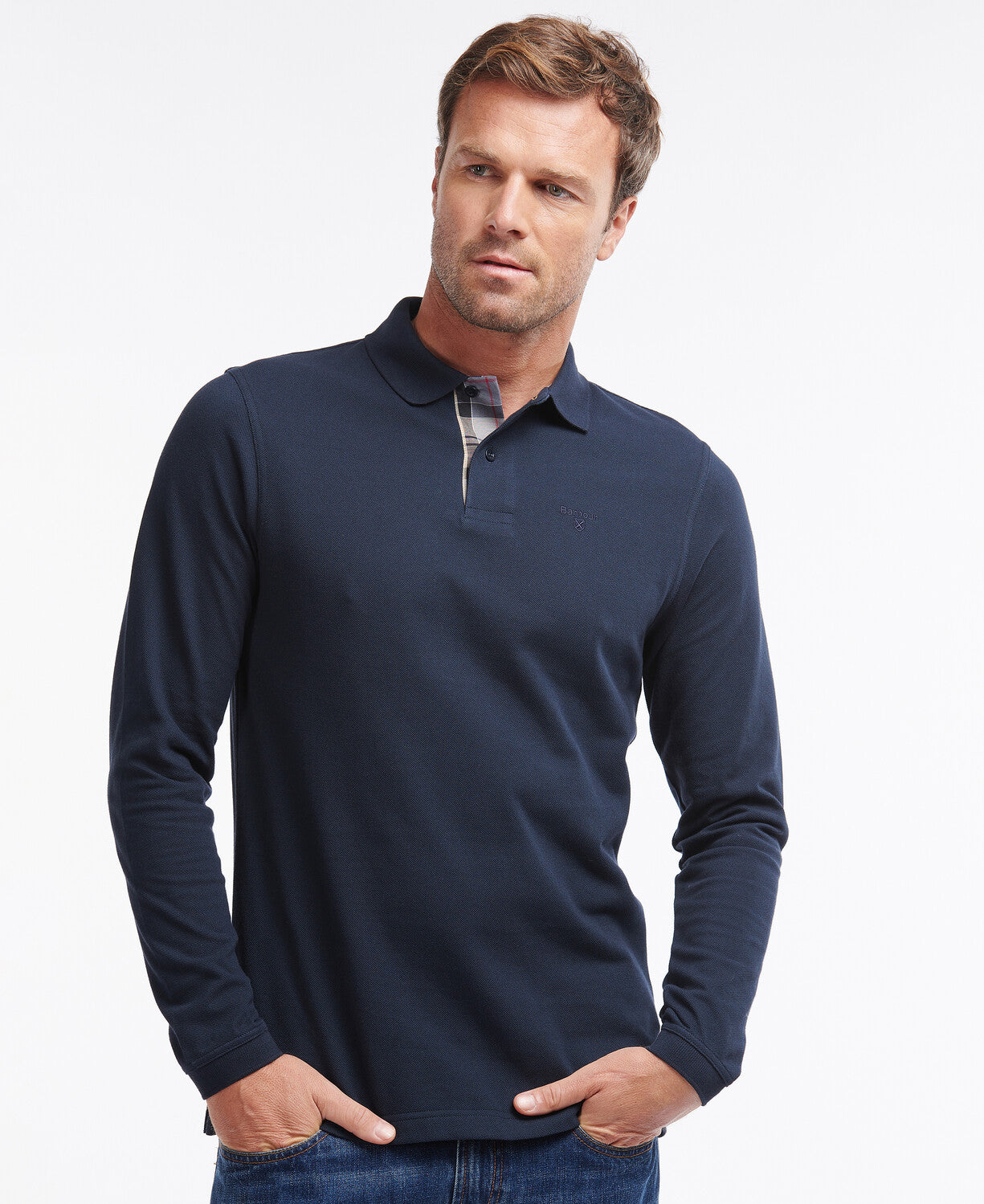 Barbour Long-Sleeved Sports Polo - Navy