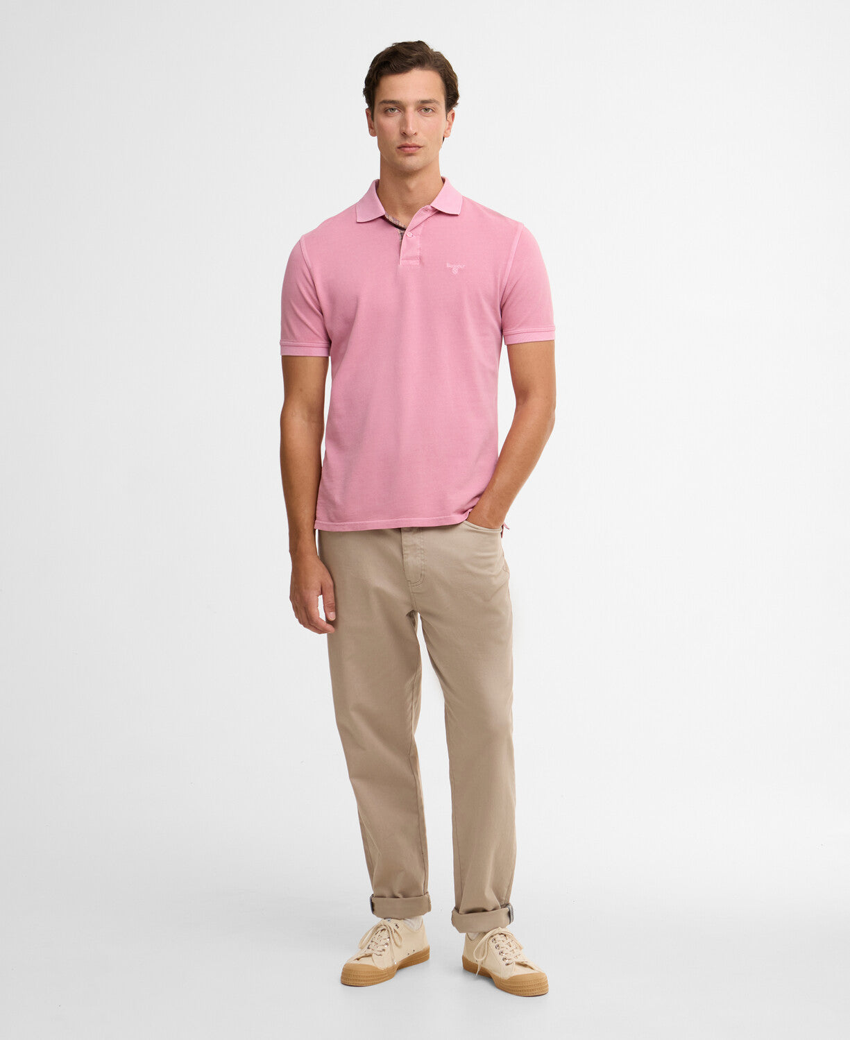 Barbour Washed Tartan Tailored Fit Pique Polo Shirt