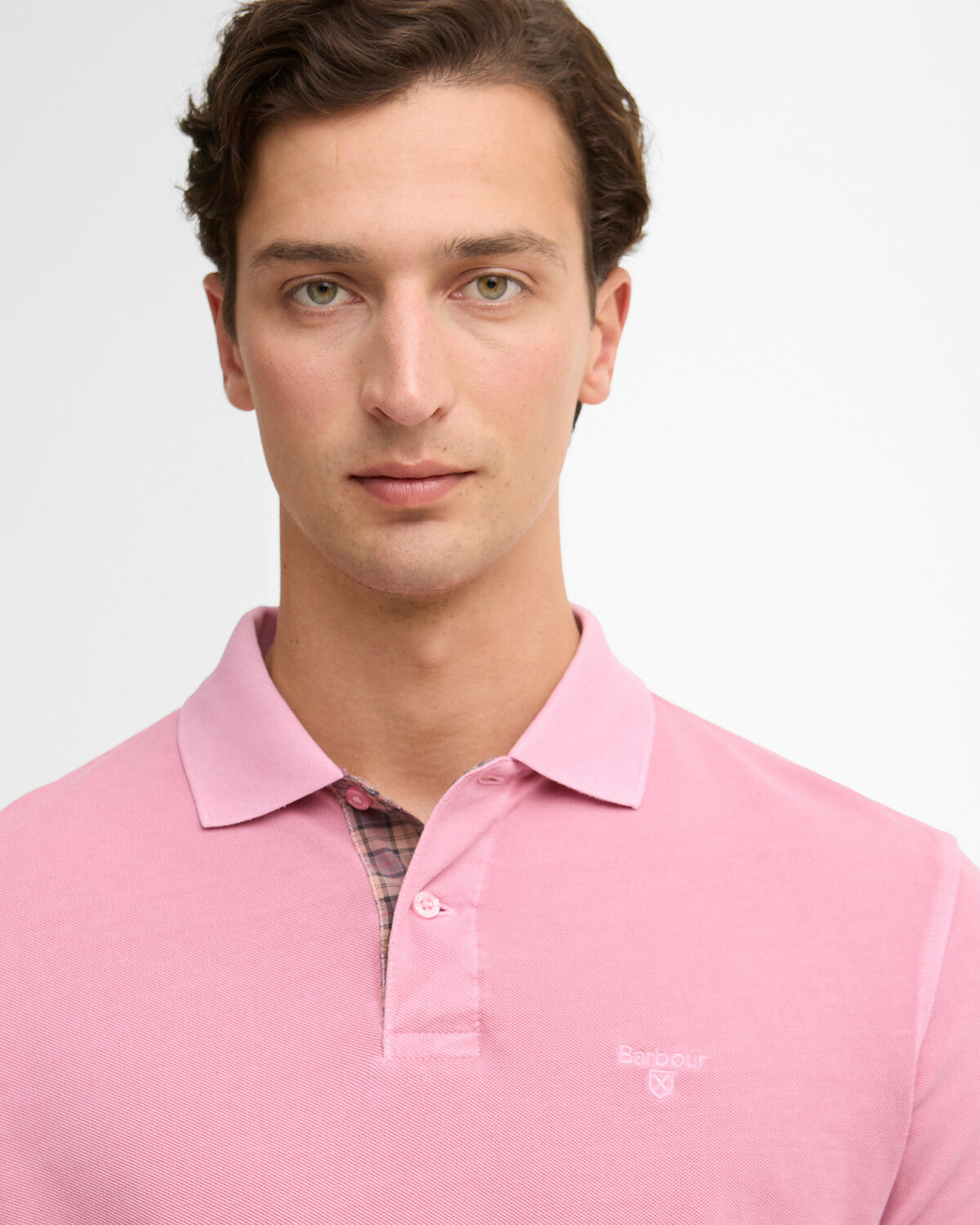 Barbour Washed Tartan Tailored Fit Pique Polo Shirt