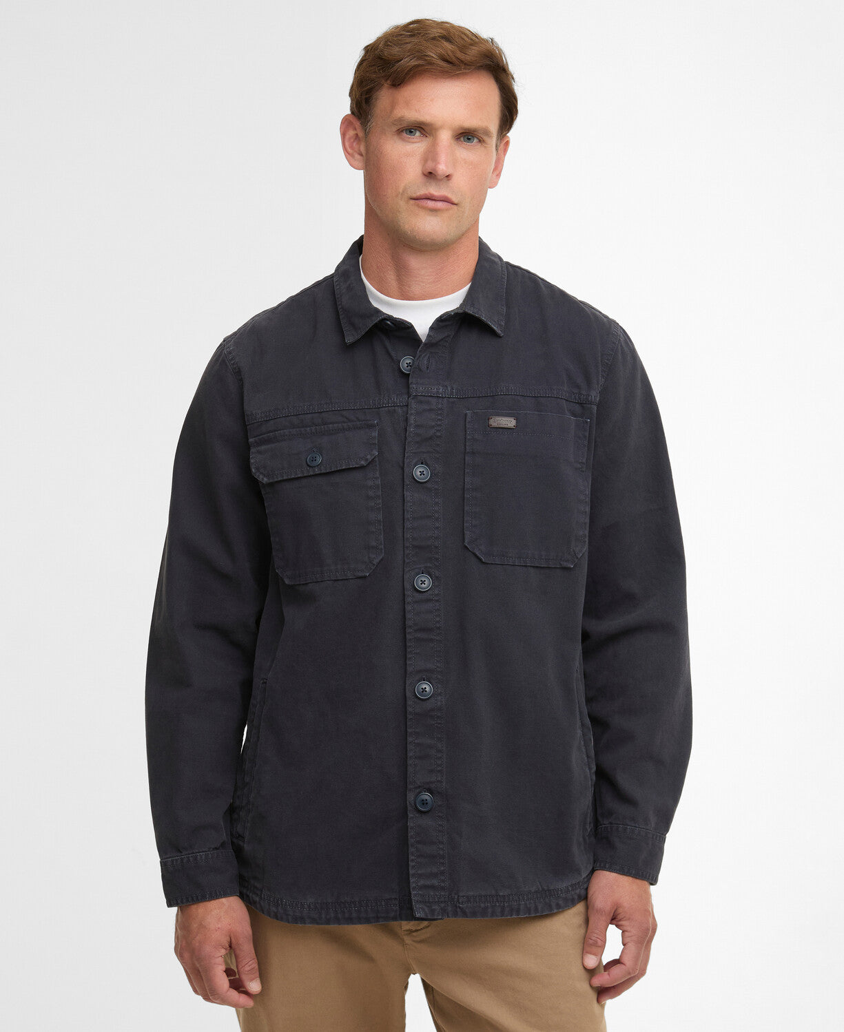 Barbour Lingfield Canvas Overshirt in Navy