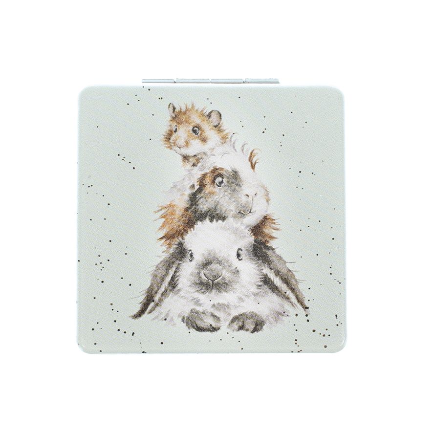 Wrendale Piggy in the Middle Guinea Pig & Rabbit Compact Mirror
