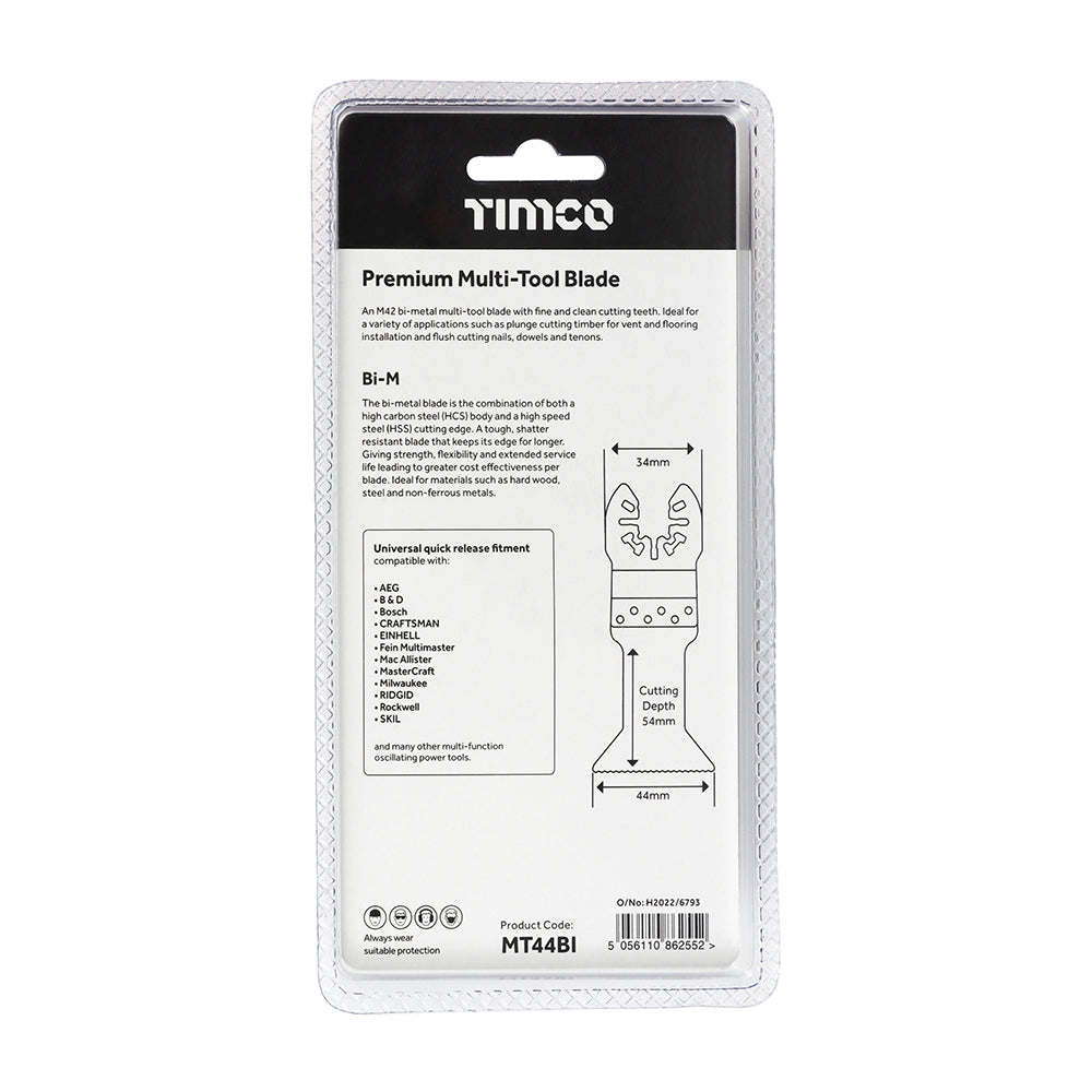 TIMCO Multi-Tool Blade - Straight - For Wood/Metal - 44mm