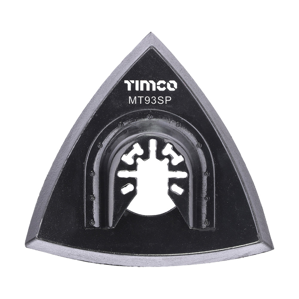 TIMCO Multi-Tool Delta Sanding Pad showing triangular shape and hook and loop surface