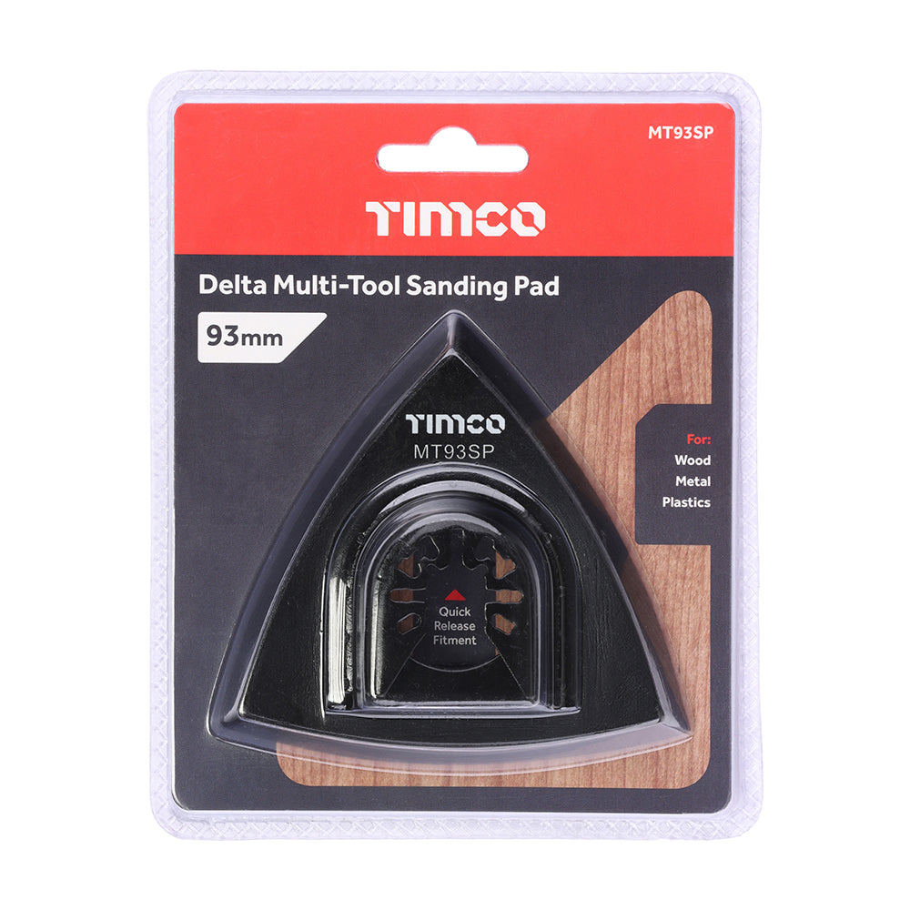 TIMCO Multi-Tool Delta Sanding Pad showing triangular shape and hook and loop surface