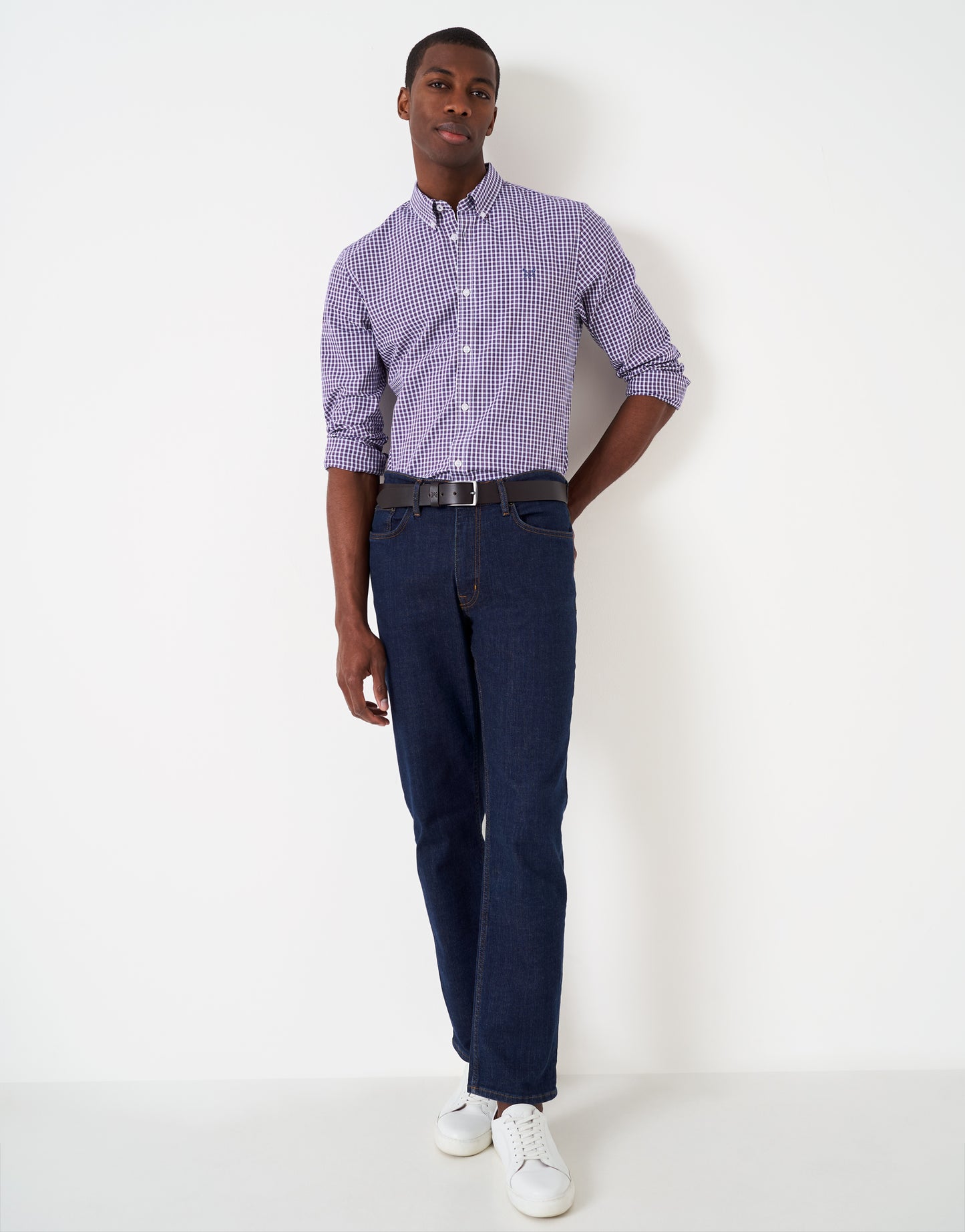 Crew Clothing Jasper Washed Poplin Check Shirt