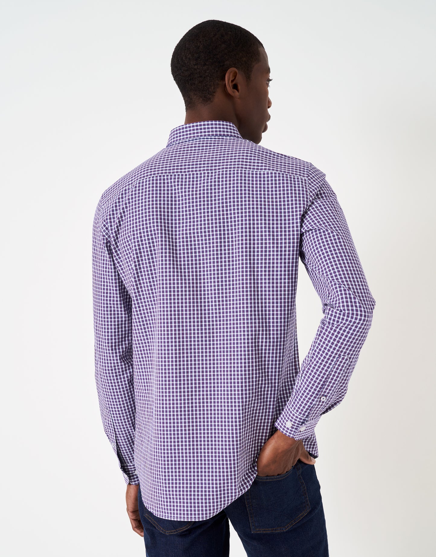 Crew Clothing Jasper Washed Poplin Check Shirt